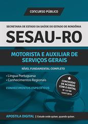 Apostila Digital SESAU-RO para Motorista e Auxiliar de Serviços Gerais