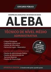 Apostila Digital Assembleia Legislativa (BA) para Técnico de Nível Médio (Administrativa)